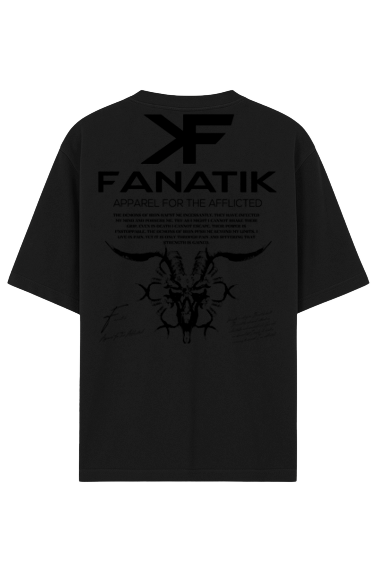 INFECTED SKULL GARMENT DYED COTTON T BLACK INK