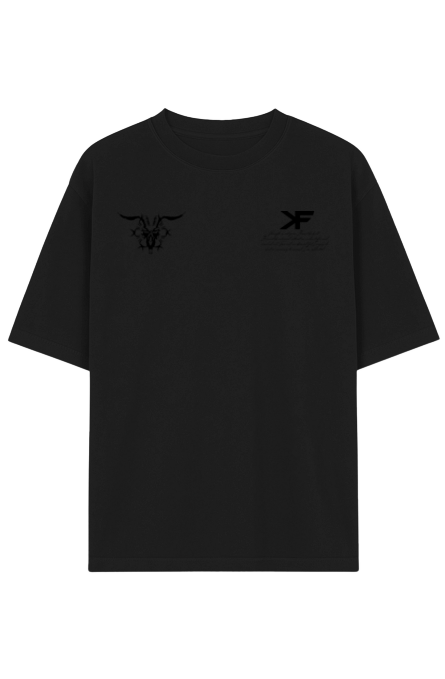 INFECTED SKULL GARMENT DYED COTTON T BLACK INK