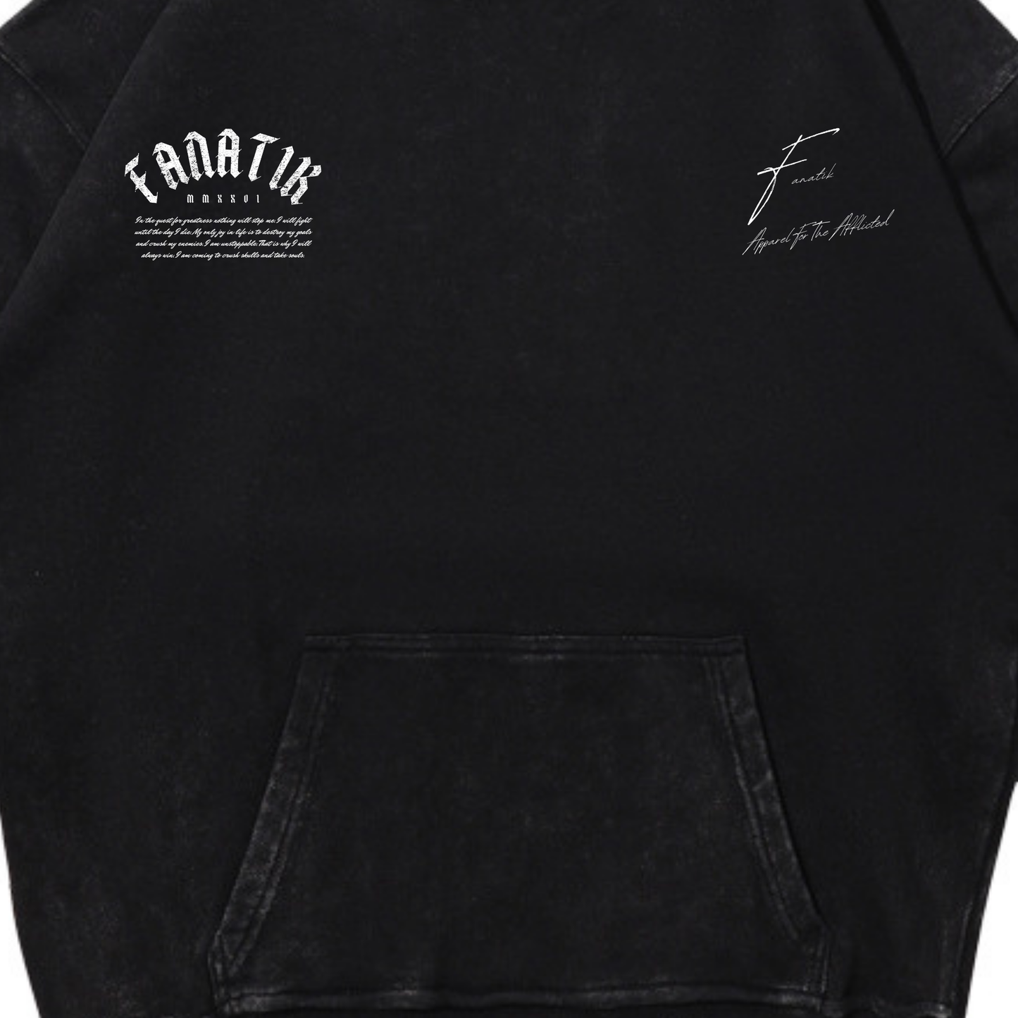 VICTORY BY BLADE HOODIE ACID WASH BLACK