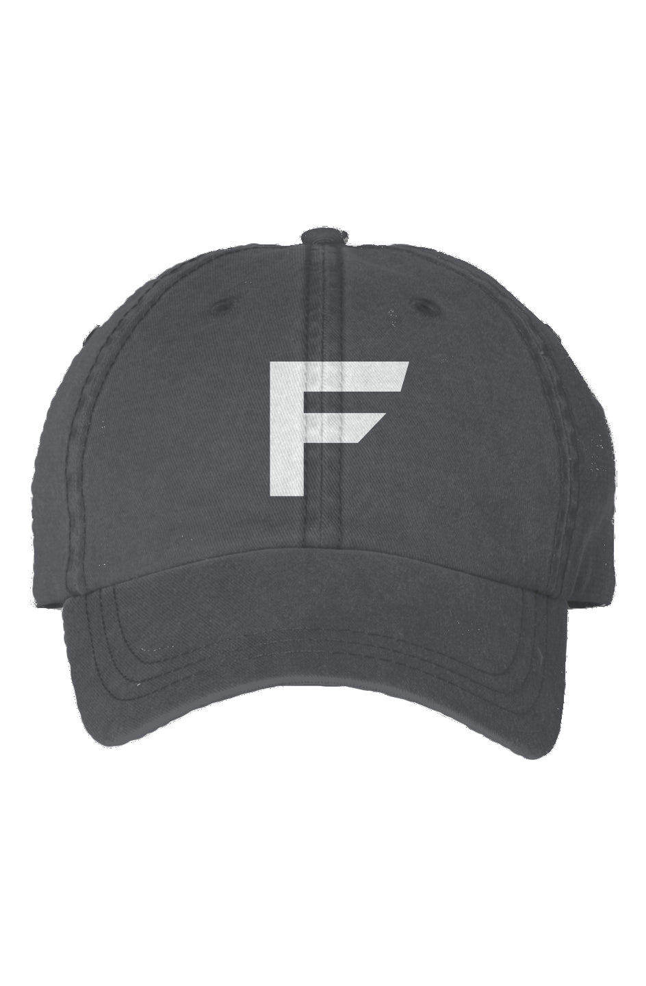 SIGNATURE - 'F' LOGO EMBROIDERED DAD CAP - WHITE ON BLACK