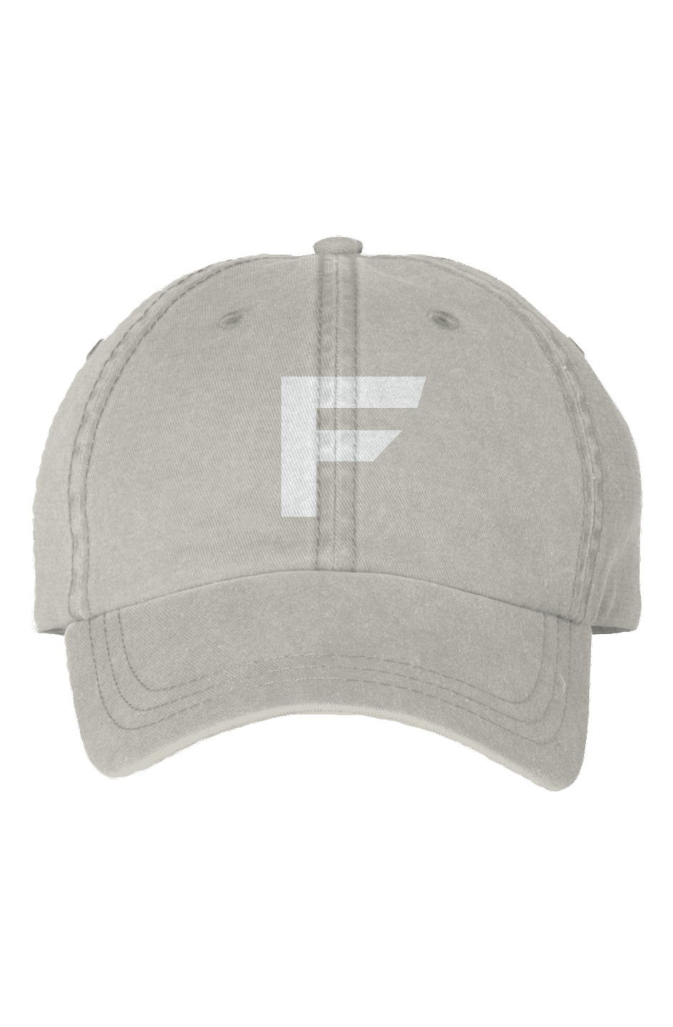 SIGNATURE - 'F' LOGO EMBROIDERED DAD CAP - WHITE ON STONE