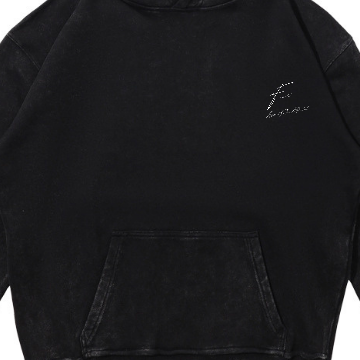 WICKED SIGNATURE HOODIE ACID WASH BLACK