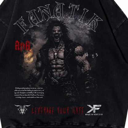 LEVERAGE YOUR HATE HOODIE ACID WASH BLACK