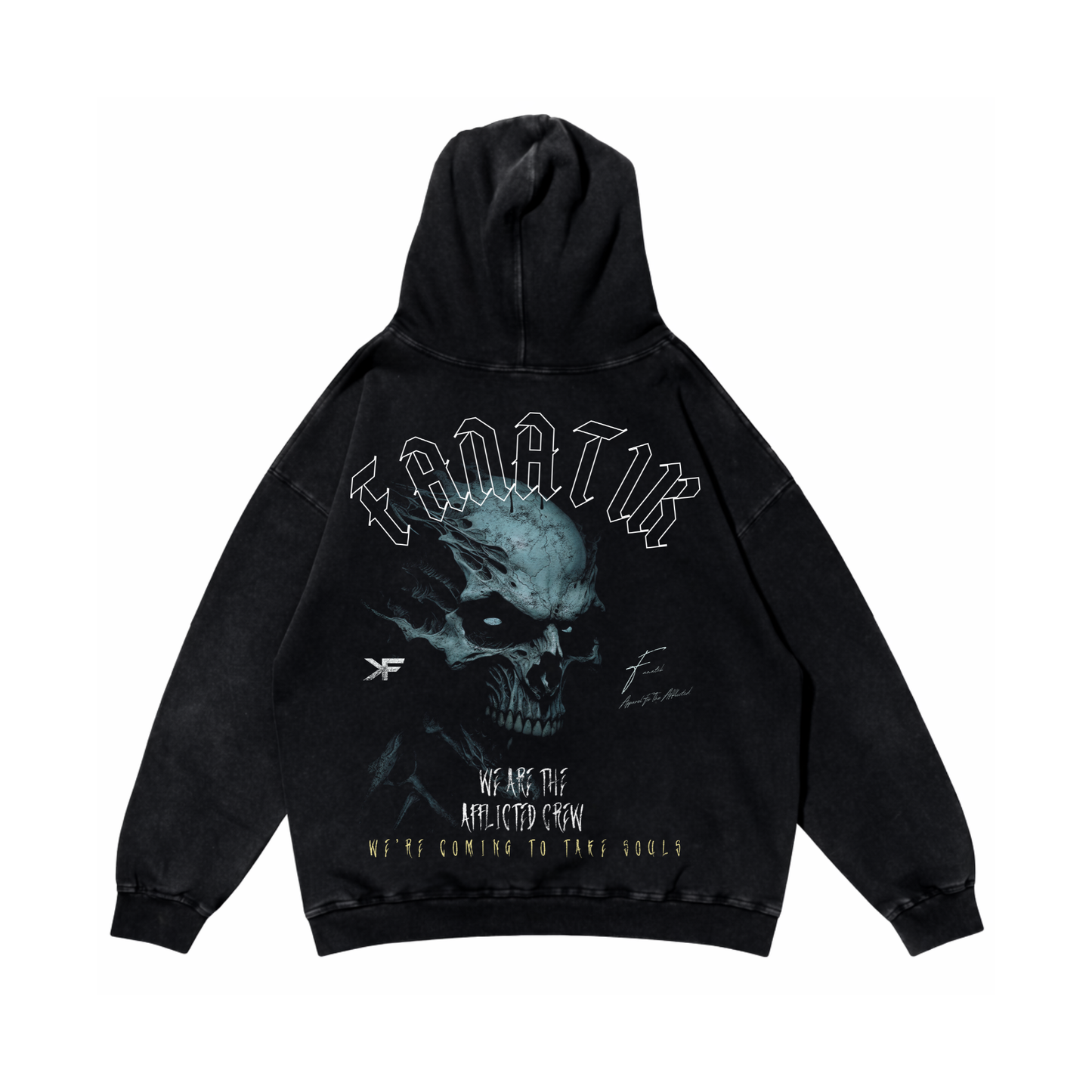SOUL TAKER HOODIE ACID WASH BLACK