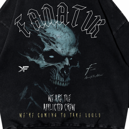 SOUL TAKER HOODIE ACID WASH BLACK