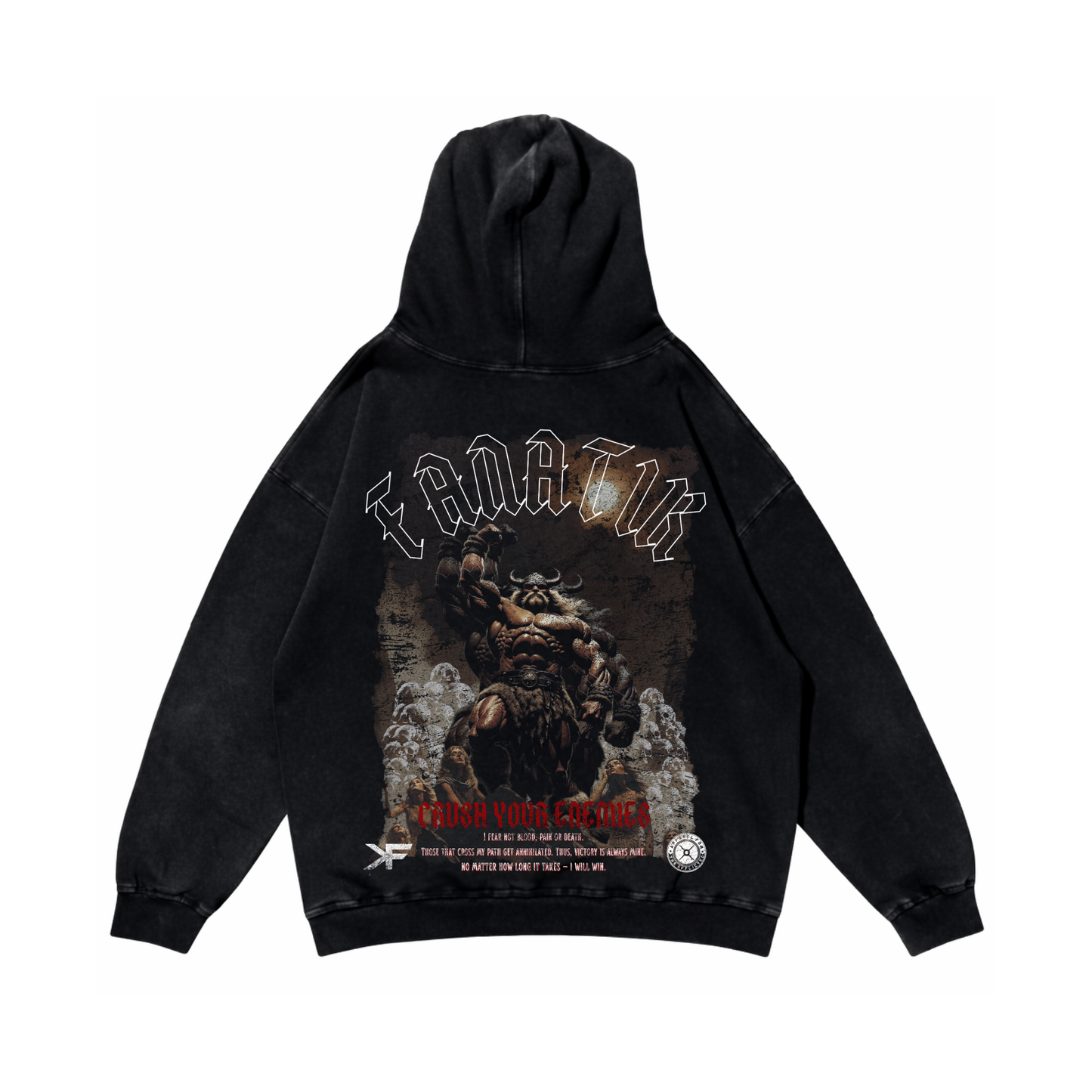 VALIANT VICTORY HOODIE ACID WASH BLACK