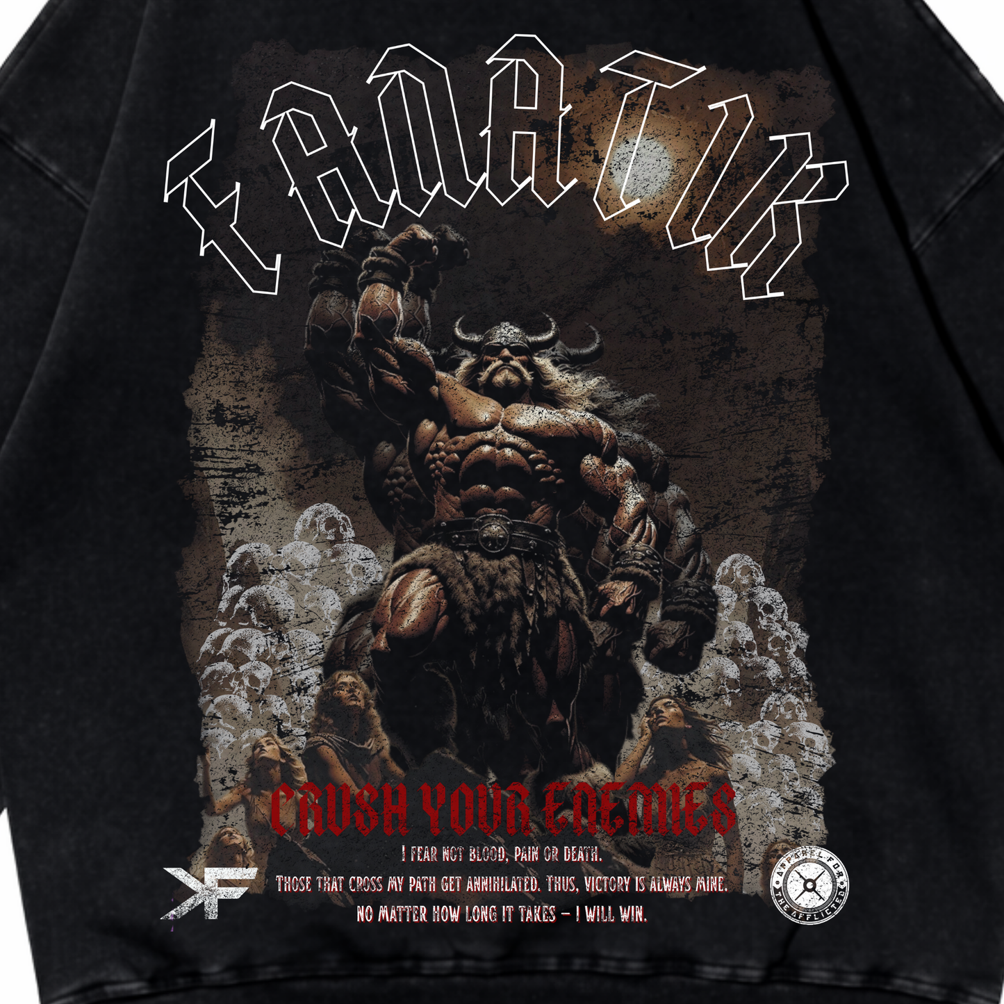 VALIANT VICTORY HOODIE ACID WASH BLACK