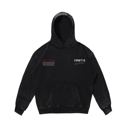 REIGN OF TERROR HOODIE ACID WASH BLACK