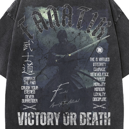 VICTORY OR DEATH TEE ACID WASH