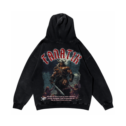 DAWN OF VICTORY HOODIE ACID WASH BLACK