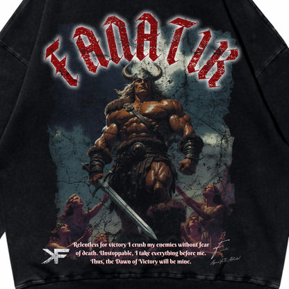 DAWN OF VICTORY HOODIE ACID WASH BLACK