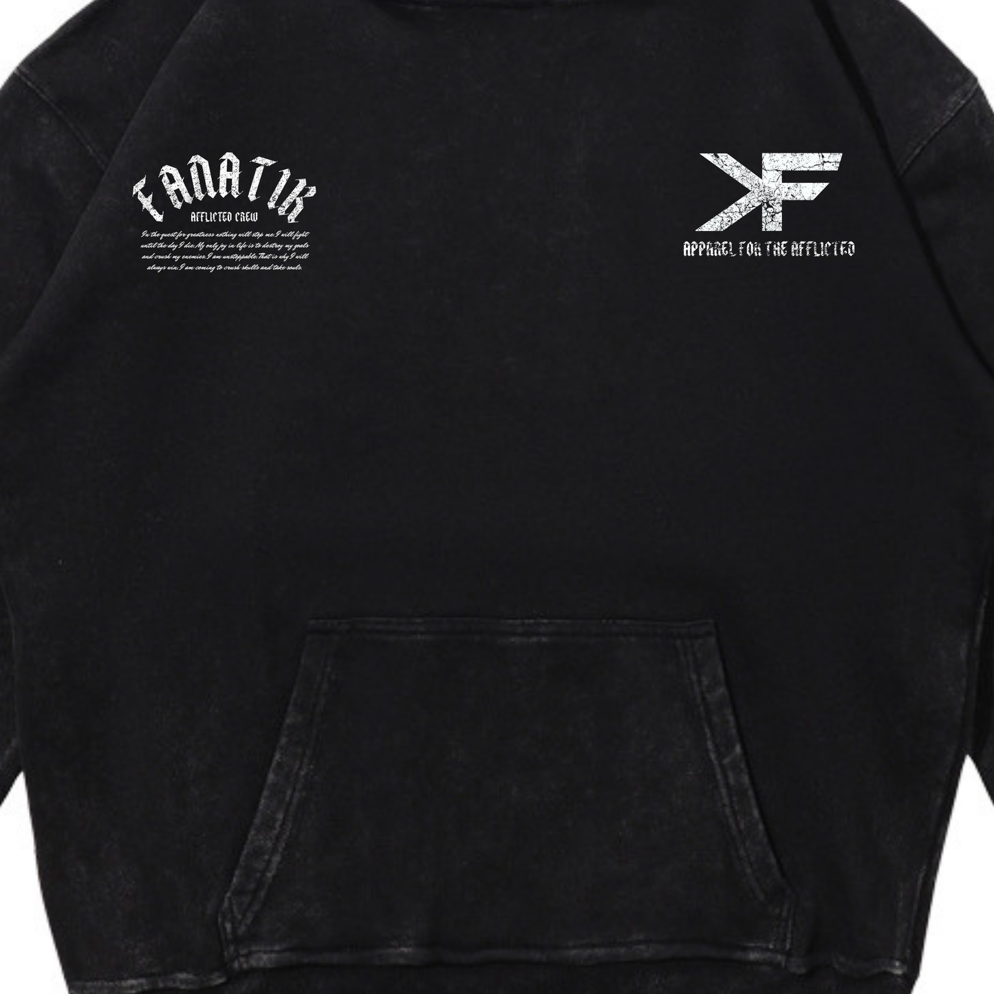 DAWN OF VICTORY HOODIE ACID WASH BLACK