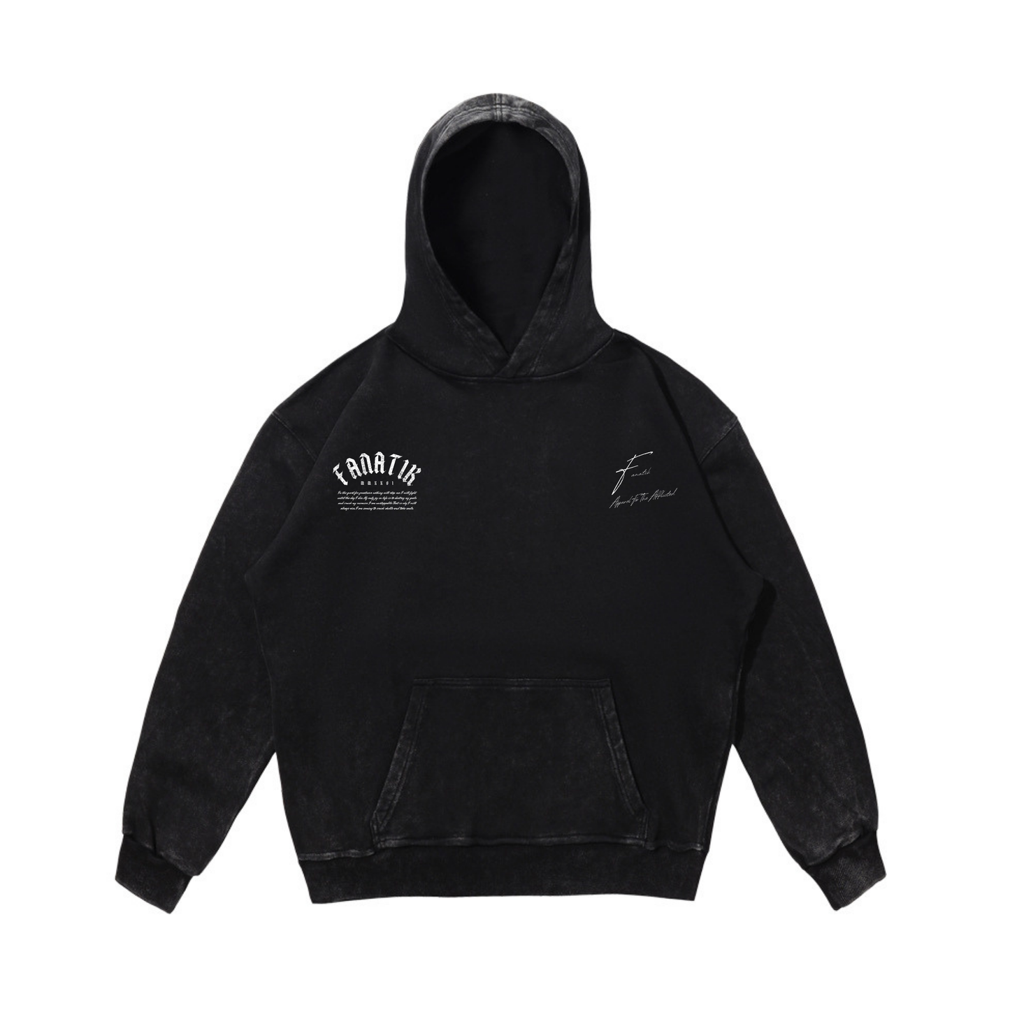 VICTORY BY BLADE HOODIE ACID WASH BLACK