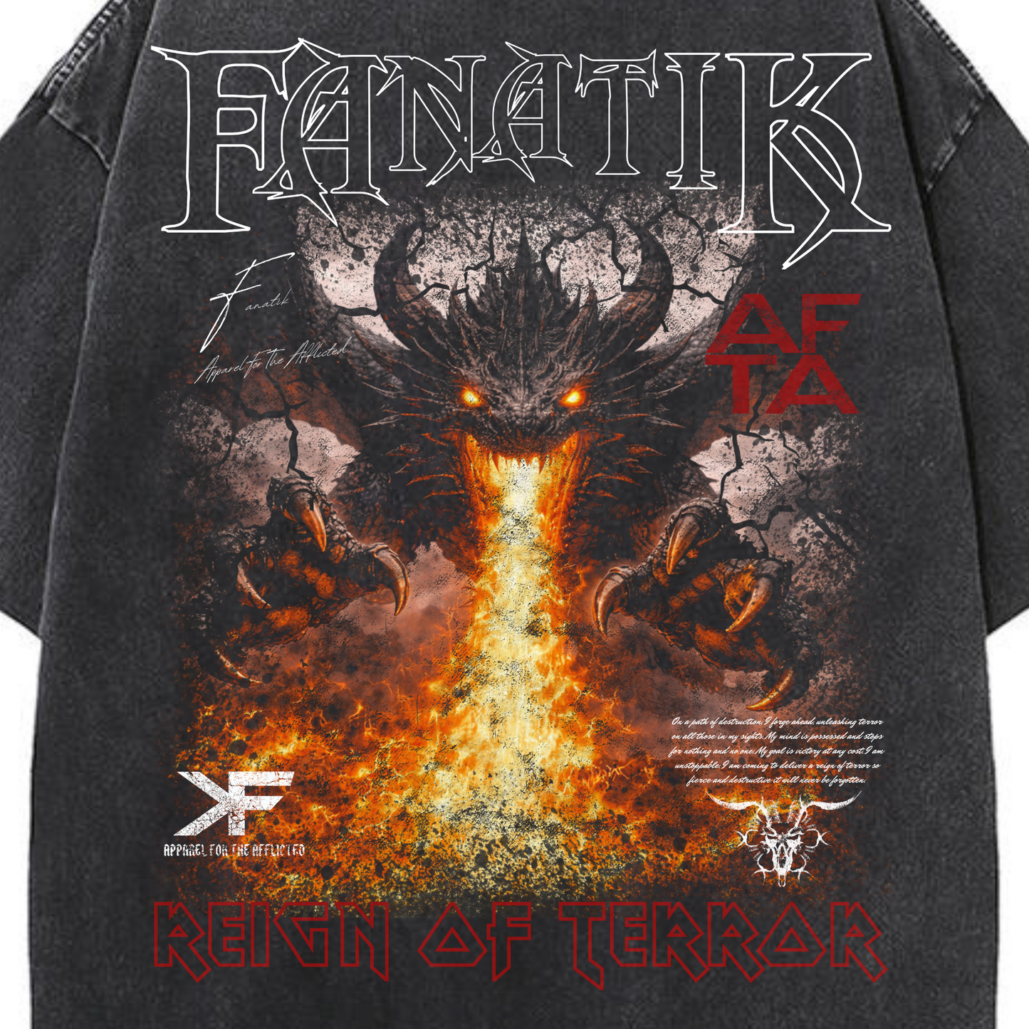REIGN OF TERROR TEE ACID WASH
