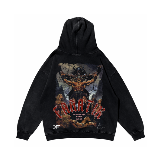 GLORIOUS VICTORY HOODIE ACID WASH BLACK