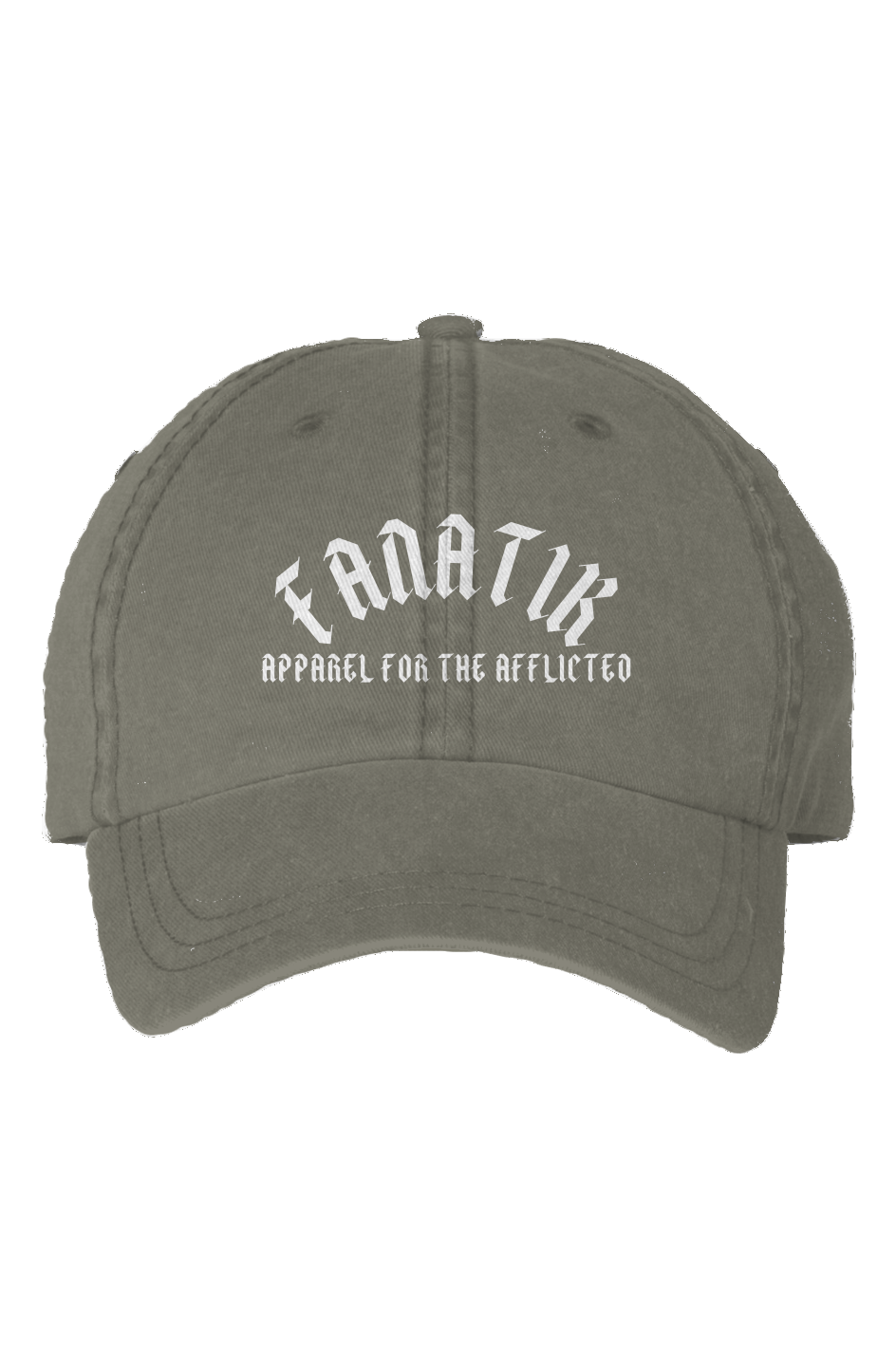 SIGNATURE - FANATIK & AFTA EMBROIDERED DAD CAP - WHITE ON ARMY
