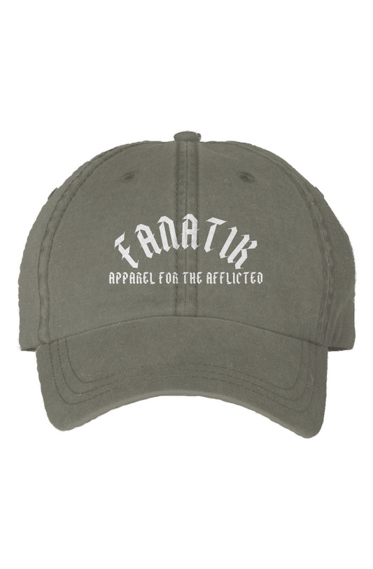 SIGNATURE - FANATIK & AFTA EMBROIDERED DAD CAP - WHITE ON ARMY