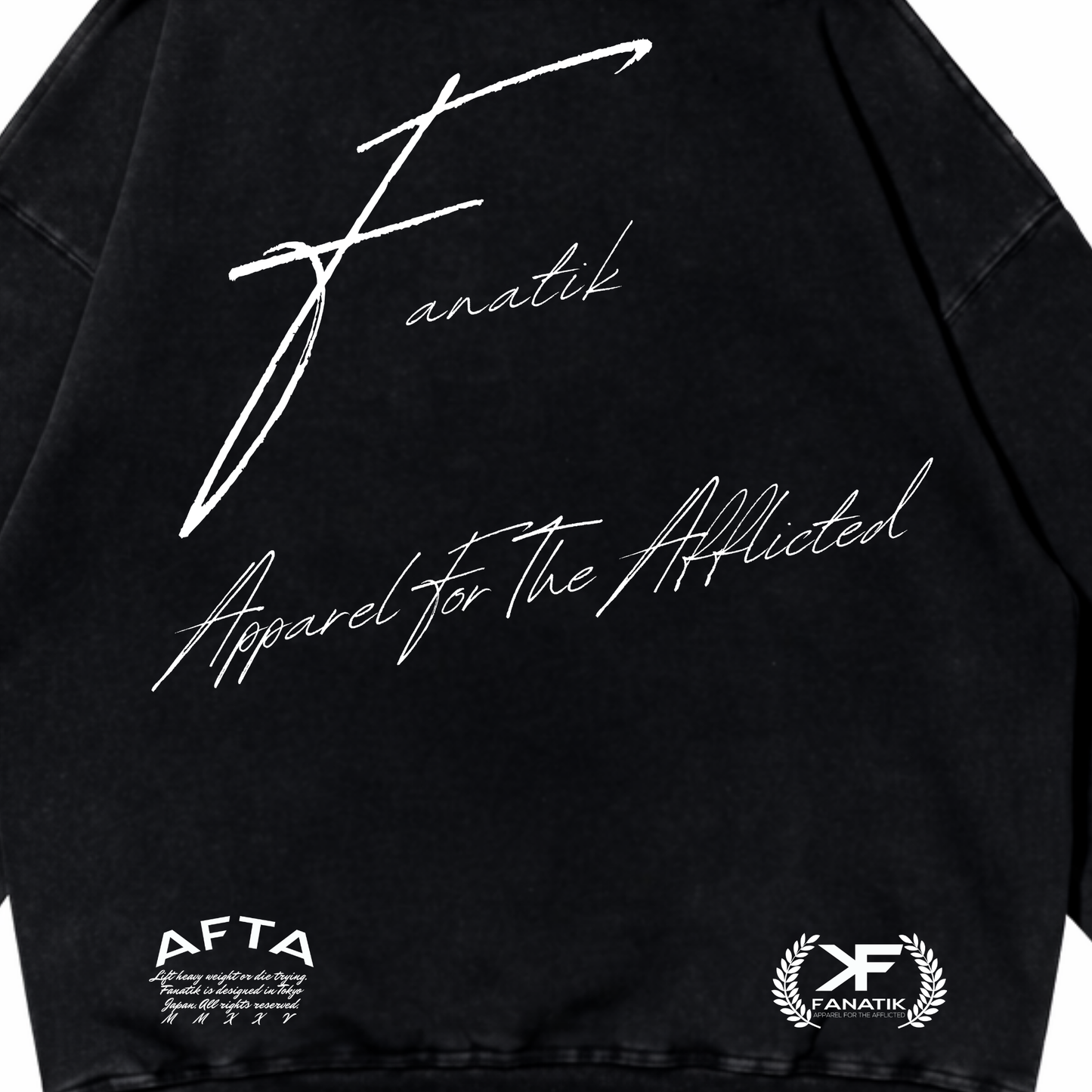 WICKED SIGNATURE HOODIE ACID WASH BLACK
