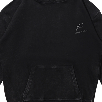 WICKED SIGNATURE HOODIE ACID WASH BLACK