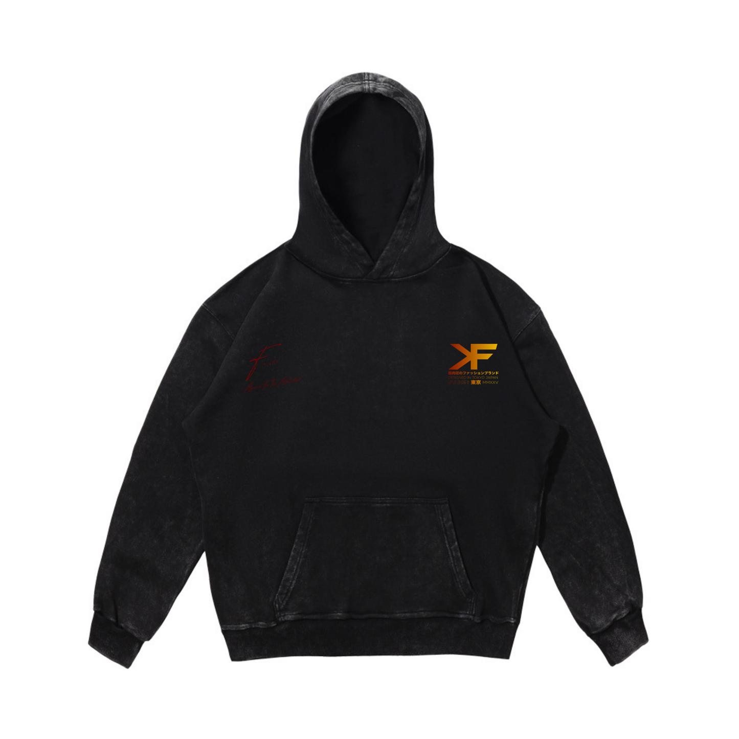 AFTA PLATE ON FIRE HOODIE ACID WASH BLACK