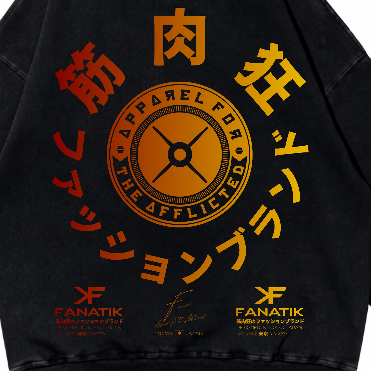 AFTA PLATE ON FIRE HOODIE ACID WASH BLACK