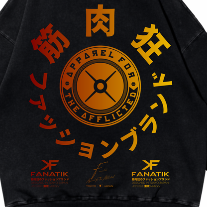 AFTA PLATE ON FIRE HOODIE ACID WASH BLACK