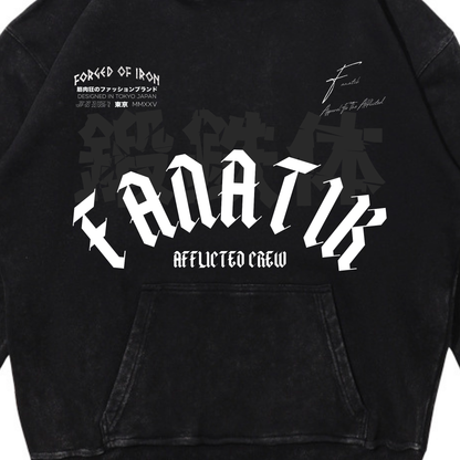 FORGED OF IRON HOODIE ACID WASH BLACK