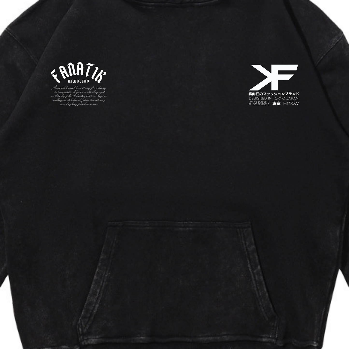 HEAVY WEIGHT HOODIE ACID WASH BLACK
