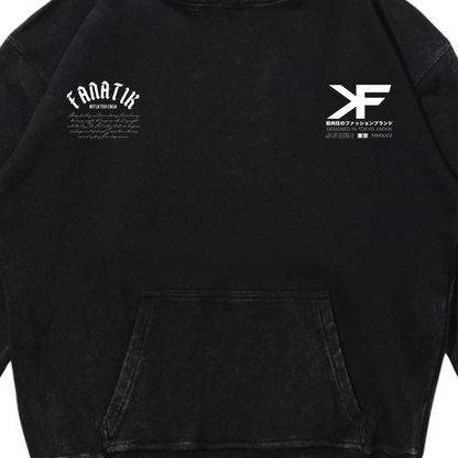 HEAVY WEIGHT HOODIE ACID WASH BLACK
