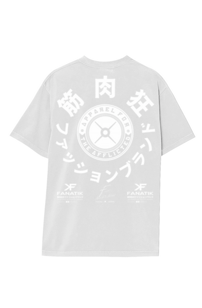 AFTA PLATE LOGO GARMENT DYED T WHITE INK